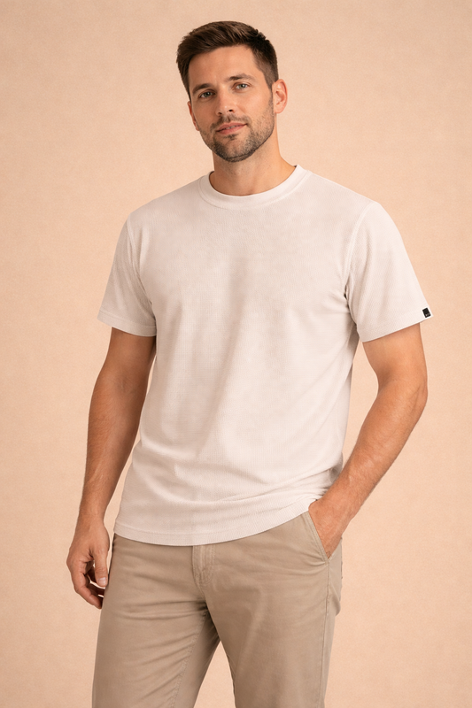 Playera Rutz Waffle Hueso