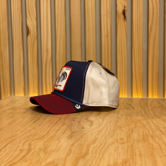 Gorra Goorin Bros Cock 100 Azul Beige Rojo Unitalla