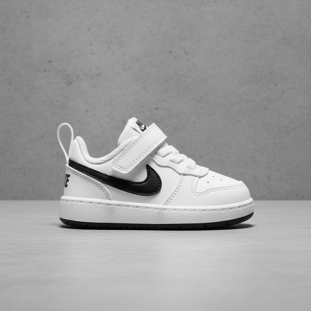 Tenis Nike Court Borough Low Recraft (TD) DV5458104 Blanco Negro Bebe