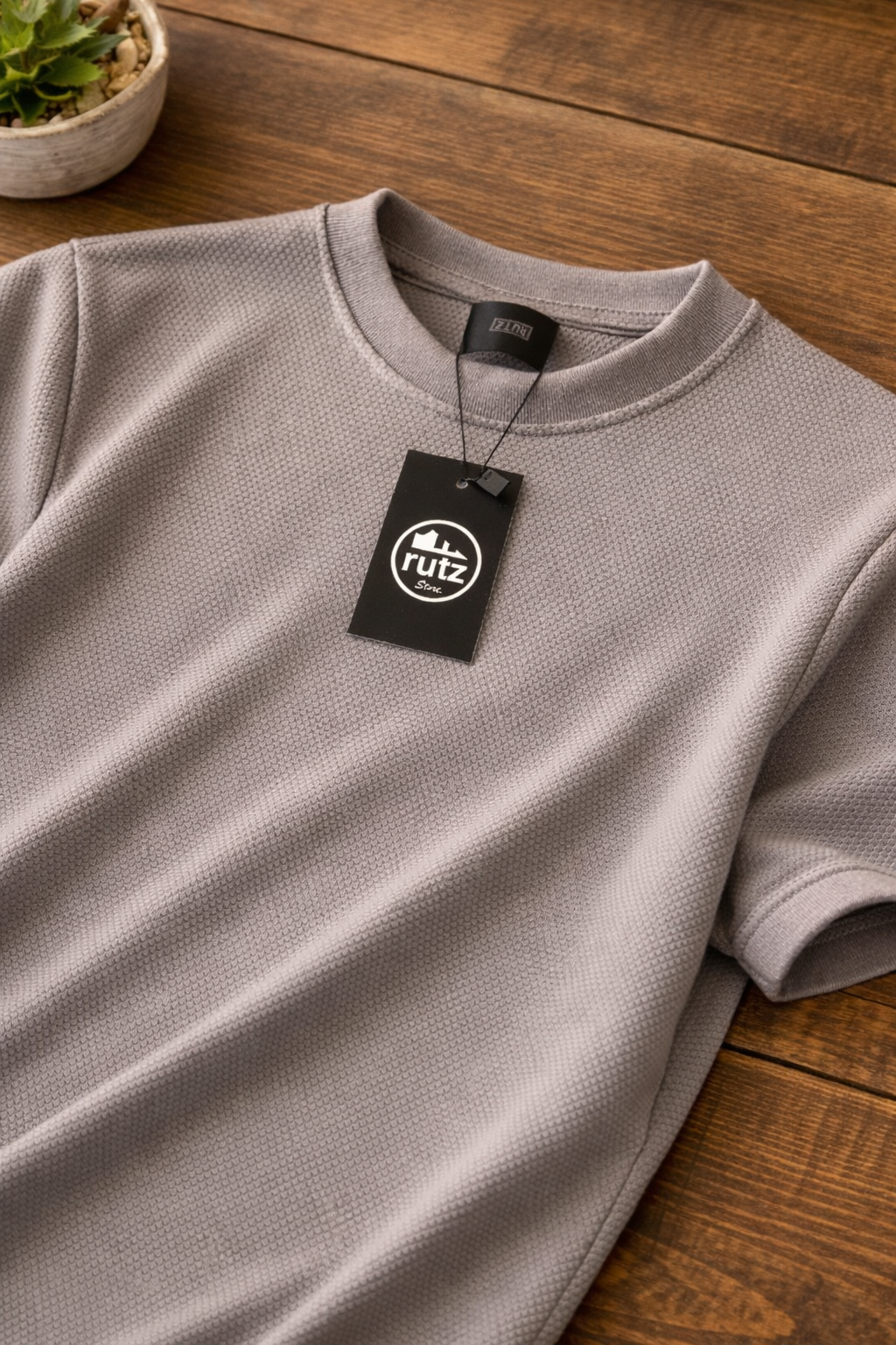 Playera Rutz Waffle Taupe