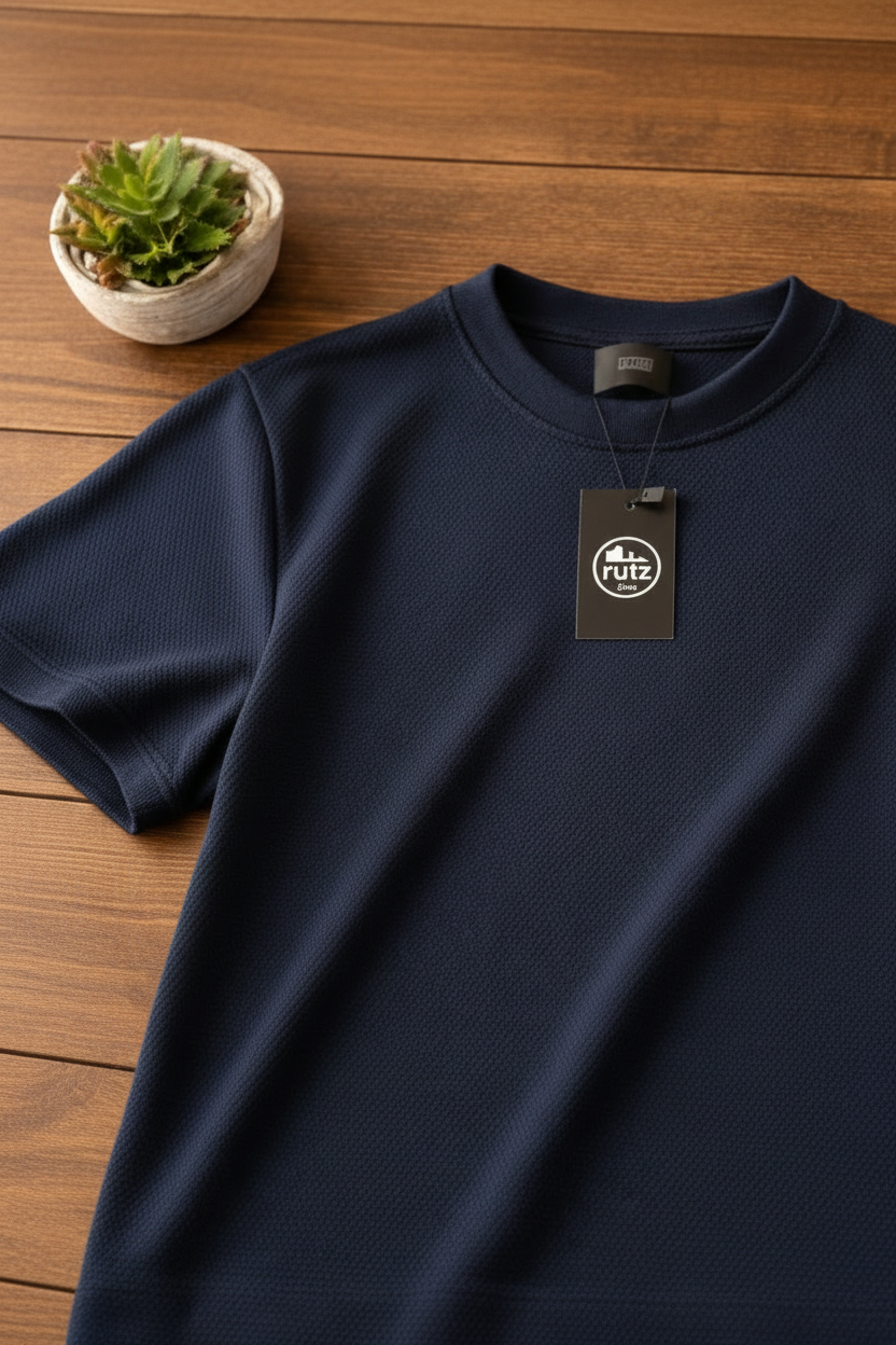 Playera Rutz Waffle Marino