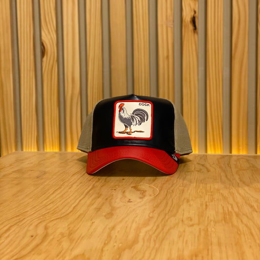Gorra Goorin Bros Cock Leather Azul Beige Rojo Unitalla