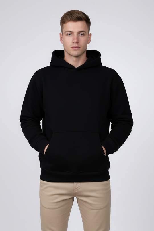 Sudadera Hoodie Rutz con Gorro Negro Unisex