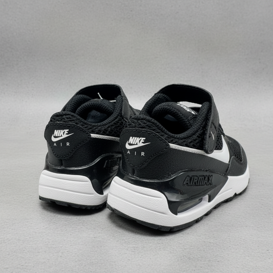 Tenis Nike Air max system (TD) DQ0286 001 Negro Blanco Bebe