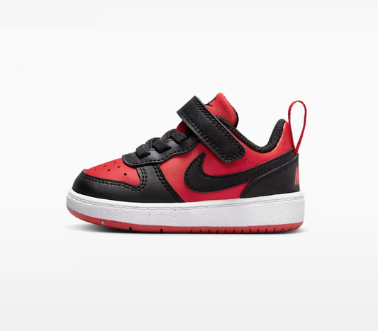 Tenis Nike Court Borough DV5458 600 Negro Rojo Bebe
