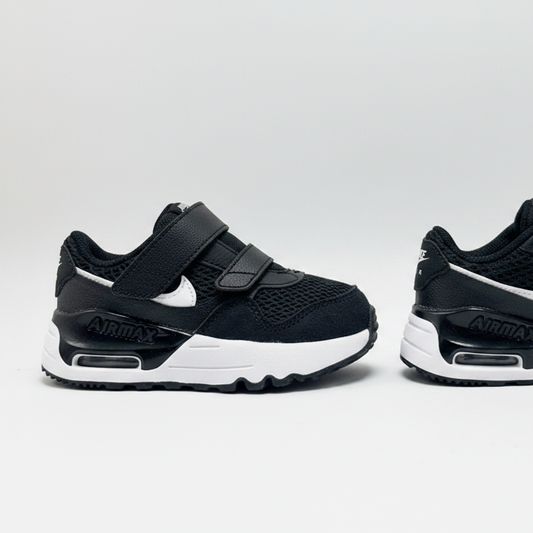 Tenis Nike Air max system (TD) DQ0286 001 Negro Blanco Bebe
