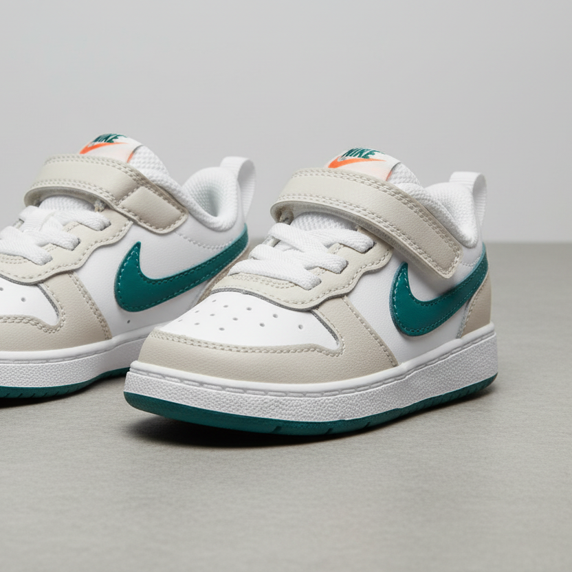 Tenis Nike Court Borough Low 2 (TDV) Bq5453 017 Blanco Esmeralda