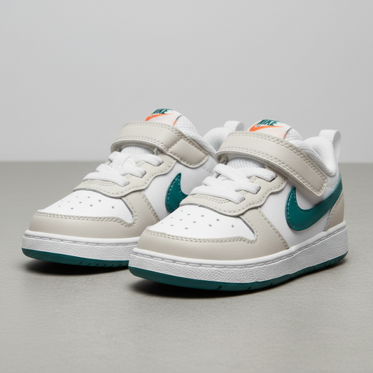 Tenis Nike Court Borough Low 2 (TDV) Bq5453 017 Blanco Esmeralda
