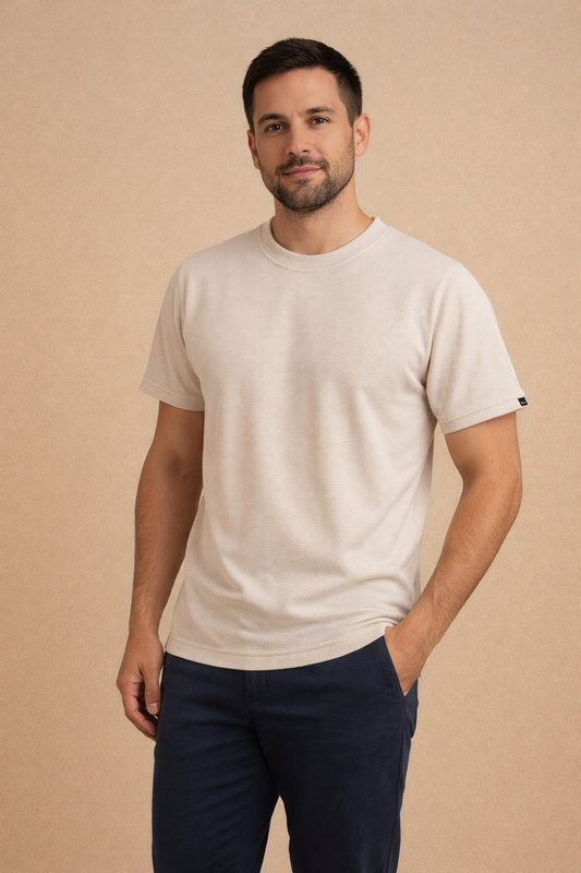 Playera Rutz Waffle Beige