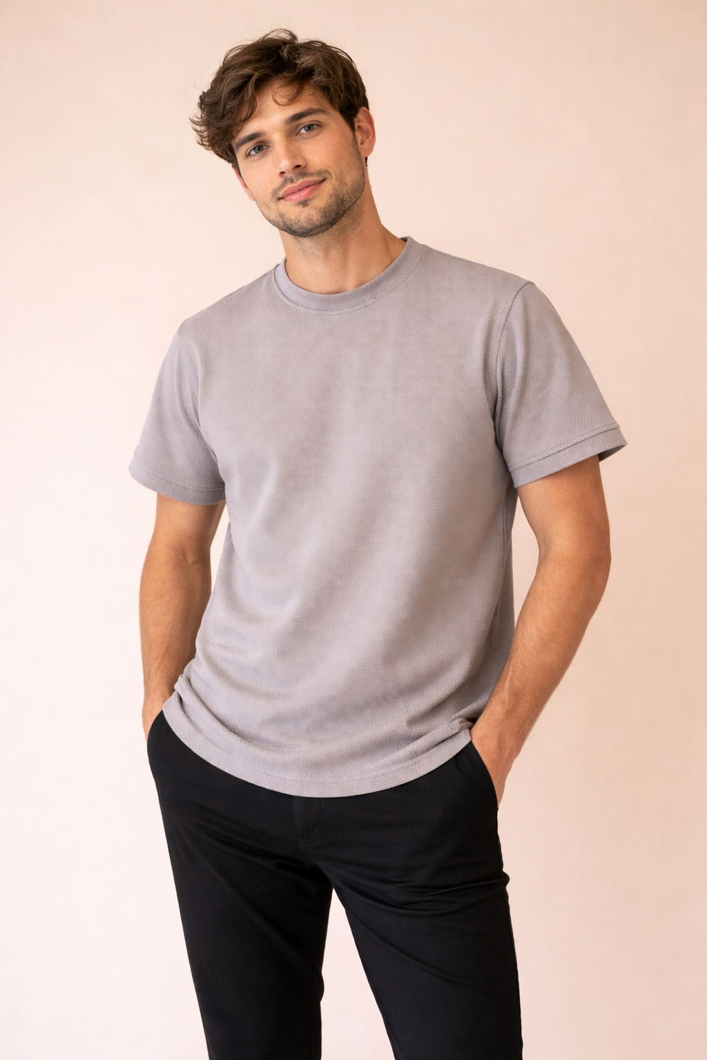 Playera Rutz Waffle Taupe