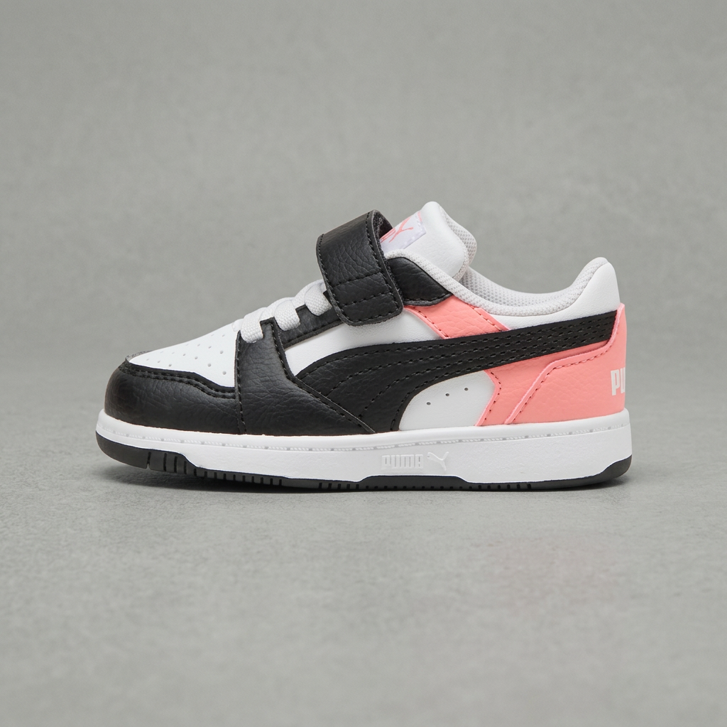 Tenis Puma Puma Rebound V6 Lo AC+ Inf Blanco Negro Rosa 39742024 Bebe