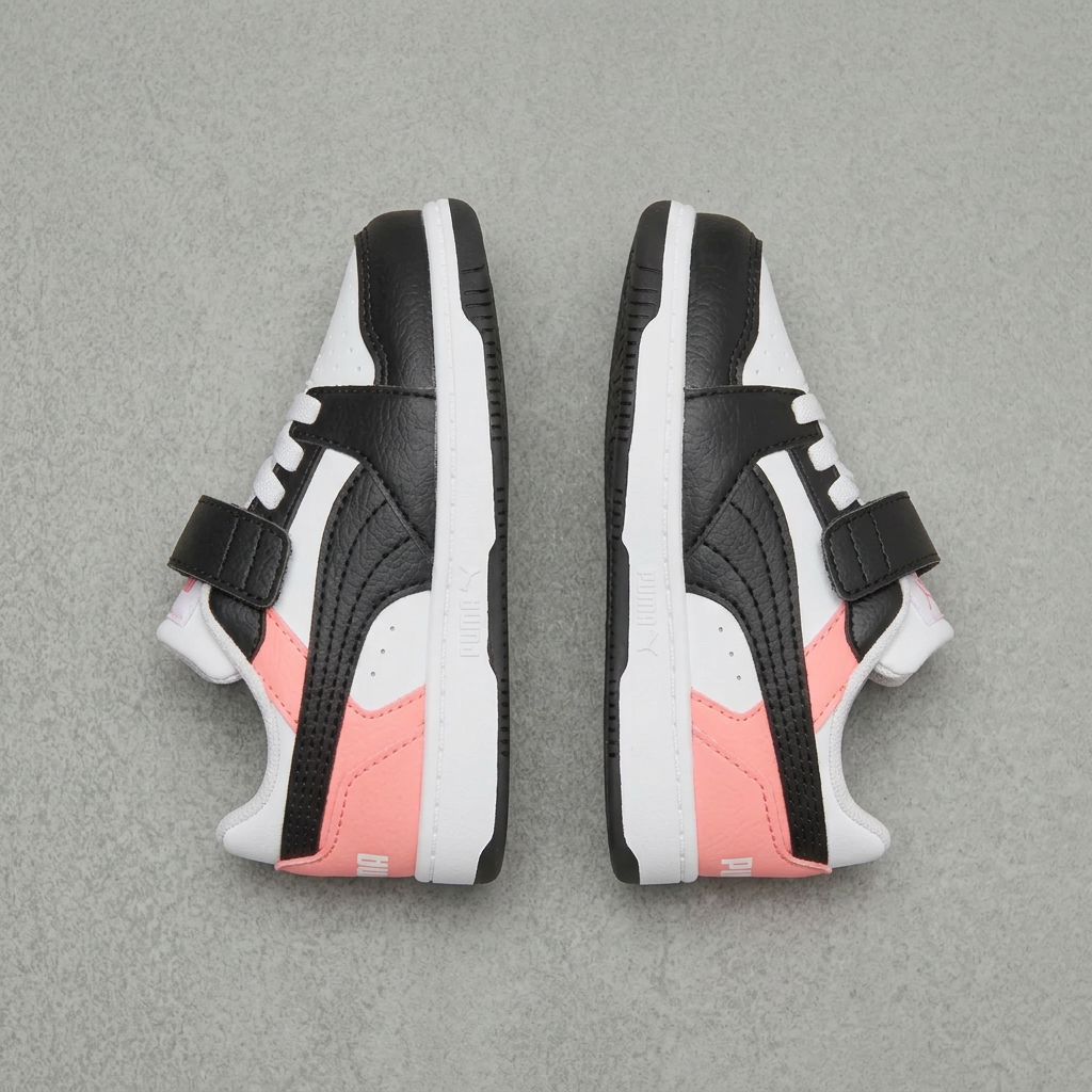 Tenis Puma Puma Rebound V6 Lo AC+ Inf Blanco Negro Rosa 39742024 Bebe
