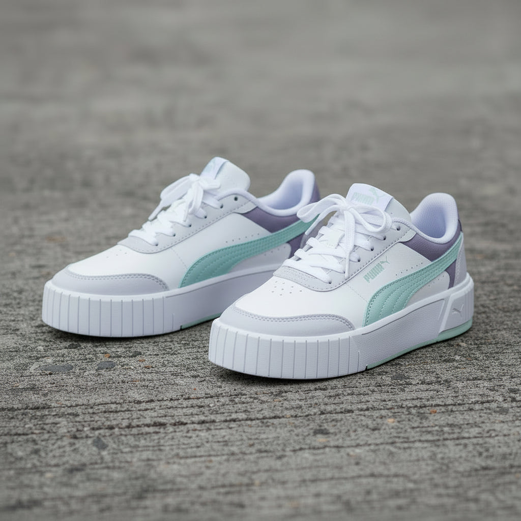 Tenis Puma Carina mía V inf Blanco Aqua morado 40374906 Bebe