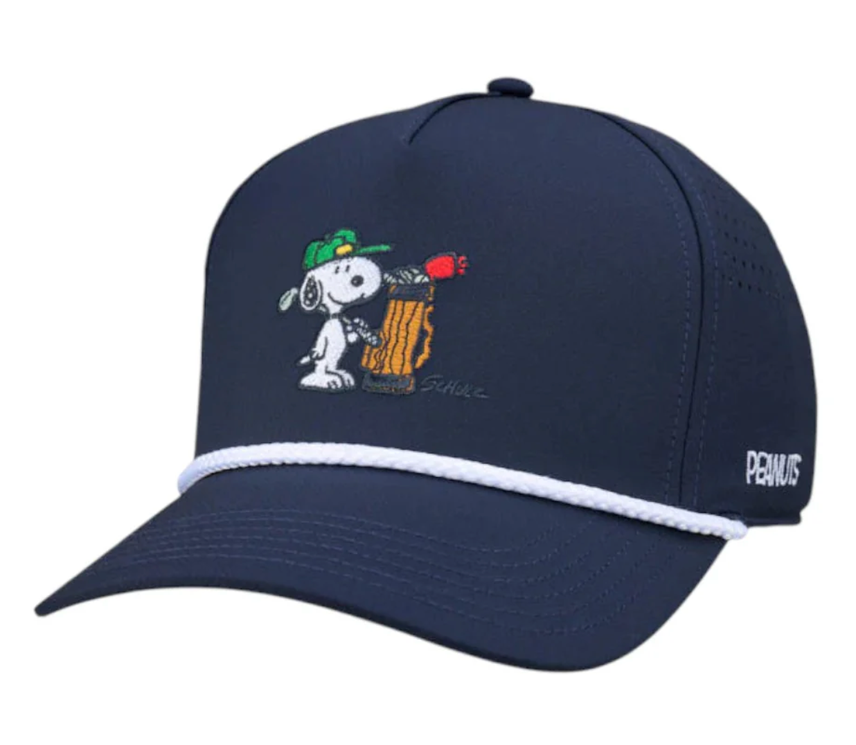 Gorra Black Clover Snoopy golf bag 5 panel mid rope Ajustable