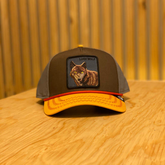 Gorra Goorin bros Lone Wolf Cafe Gris naranja