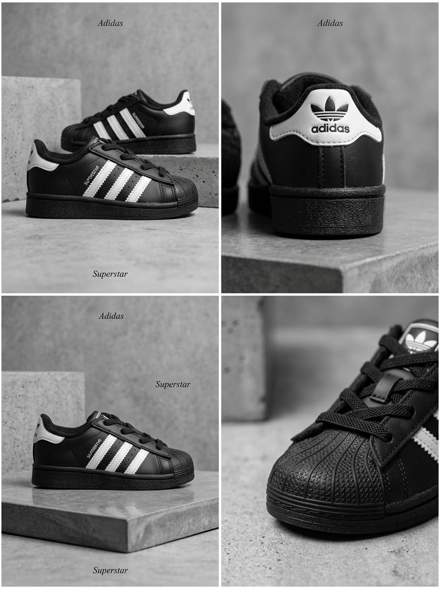 Tenis Adidas Superstar ll CF EL I JH9985 Negro Blanco Bebe