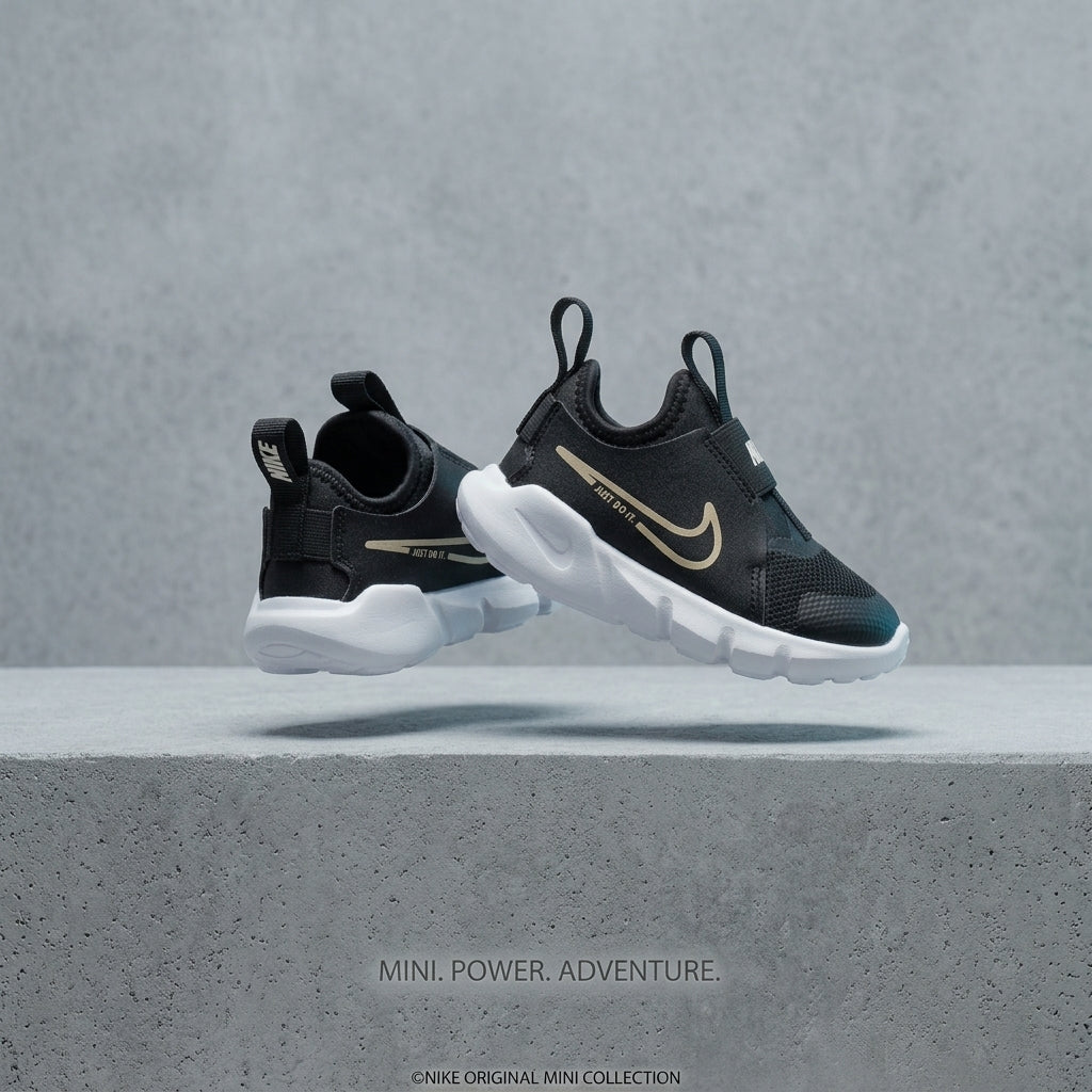 Tenis Nike Flex Runner 2 TPV DJ6039 002 Negro Blanco Bebe