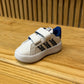 Tenis Adidas Grand Court Spider Man CF ID8017 Blanco Negro Azul Bebe