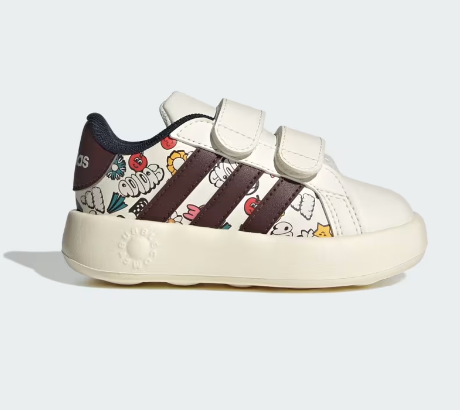 Tenis Adidas Grand Court 2.0 CF I JR5152 Blanco Cafe Bebe
