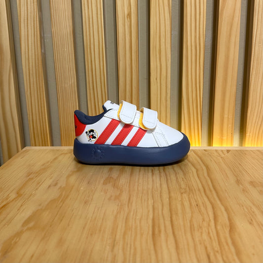 Tenis Adidas Grand Court Mickey CF I Bebe IF4054 Blanco Rojo Azul
