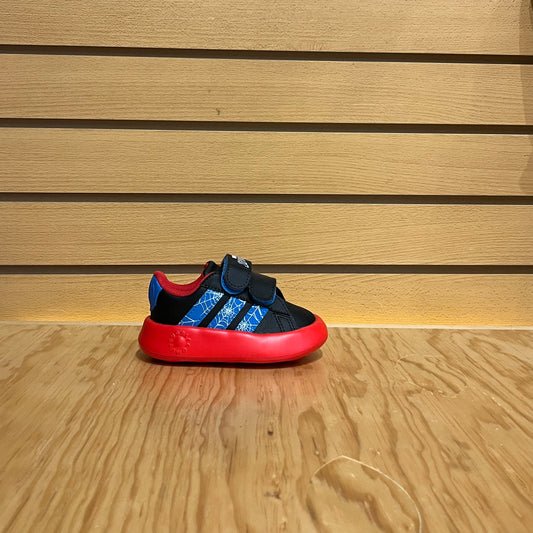 Tenis Adidas Grand court Spiderman CF JQ7828 Negro Bebe