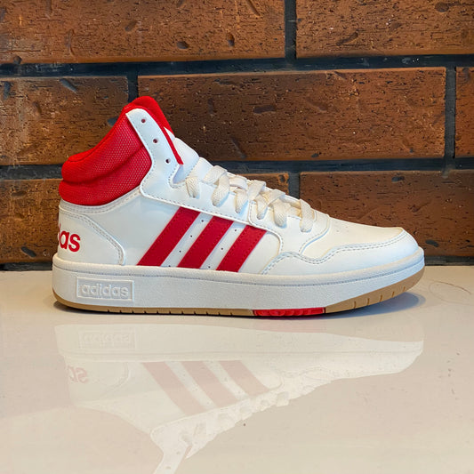 Tenis Adidas Hoops 3.0 mid Ig5569 Blanco rojo