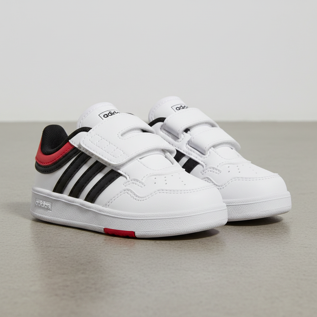 Tenis Adidas Hoops 4.0 CF IJQ7877  Blanco Negro Bebe