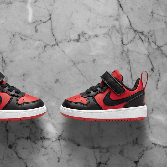 Tenis Nike Court Borough DV5458 600 Negro Rojo Bebe