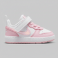 Tenis Nike Court Borough Low 2 (TDV) BQ5453 108 Blanco Rosa Bebe