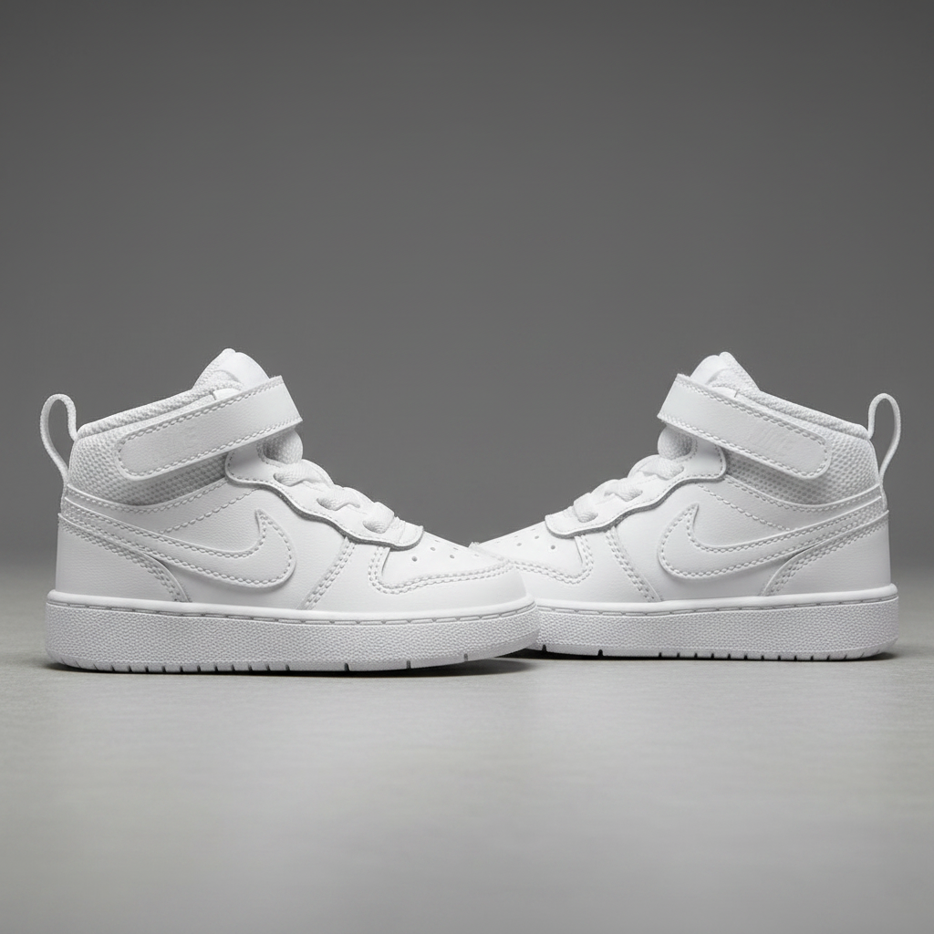 Tenis Nike Court Borough Mid 2 (TDV) CD7784 100 Blanco Bebe
