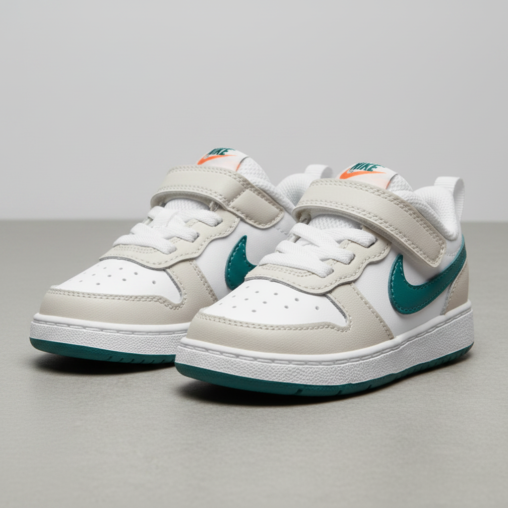 Tenis Nike Court Borough Low 2 (TDV) Bq5453 017 Blanco Esmeralda