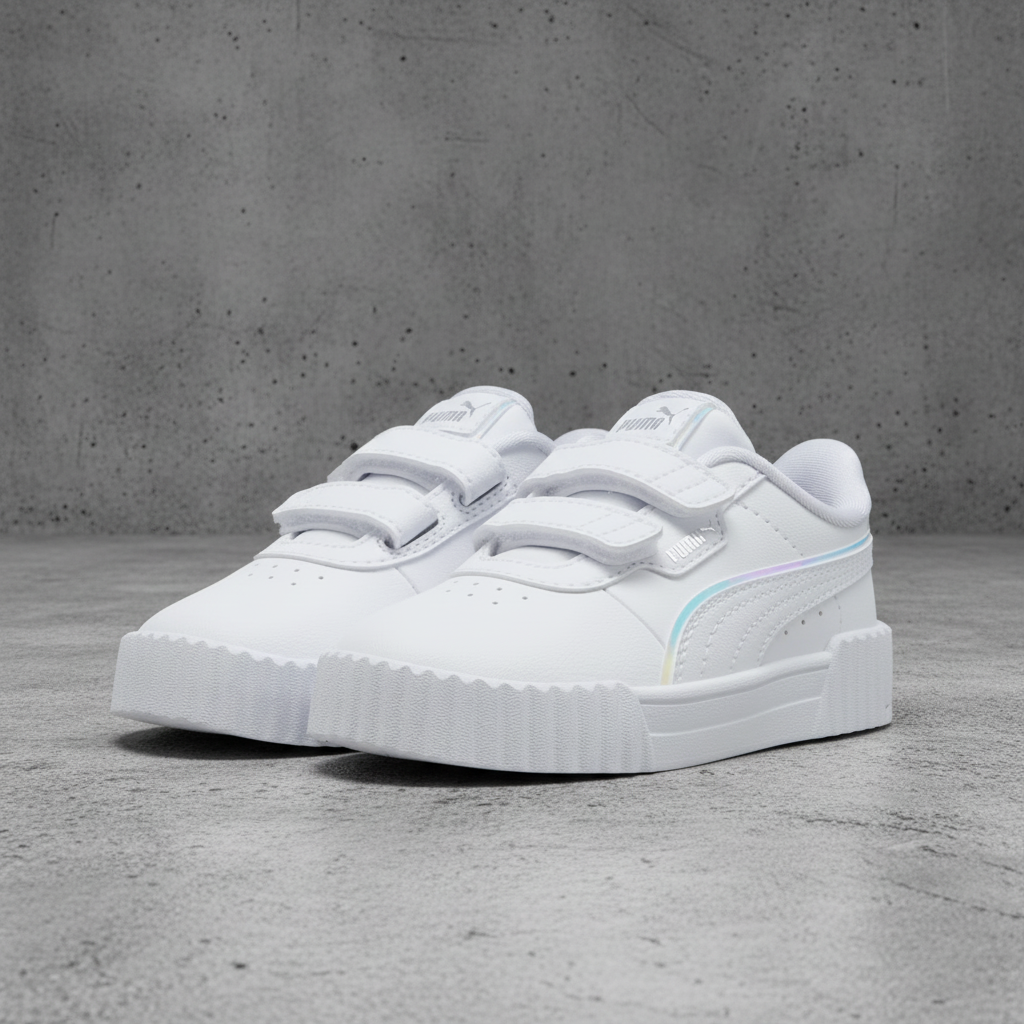 Tenis Puma Carina 2.0 Holo 2.0 V Inf 398739 01 Blanco Tornasol Bebe