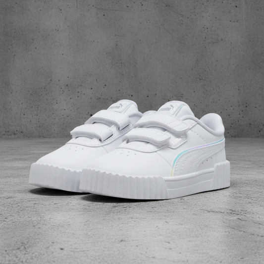 Tenis Puma Carina 2.0 Holo 2.0 V Inf 398739 01 Blanco Tornasol Bebe